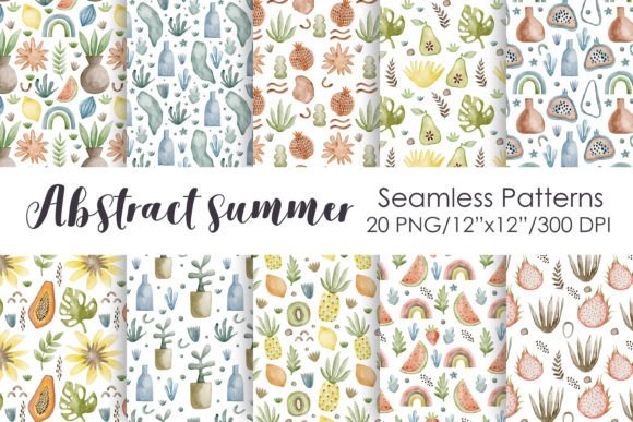 Abstract Summer Seamless Patterns