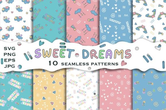 Baby Sweet Dreams Seamless Patterns Set