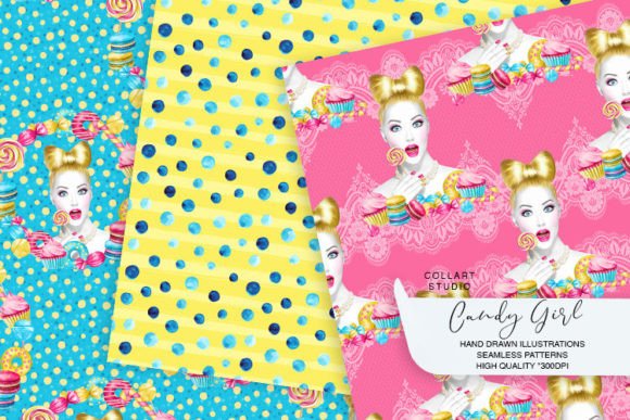 Candies Papers, Seamless Patterns: Hand-Painted Digital Papers for Creative Freedom