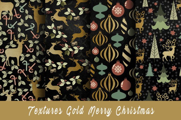 Christmas Chalk Gold Merry Patterns