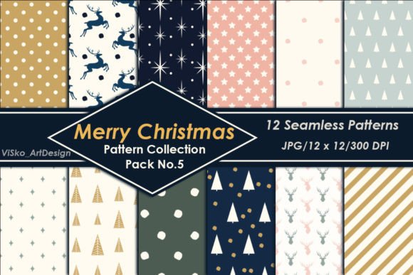 Christmas Seamless Patterns Set Pack 5