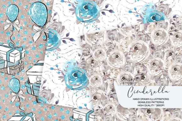 Cinderella Papers, Floral Patterns: Seamless Digital Papers for Real Creative Workflows