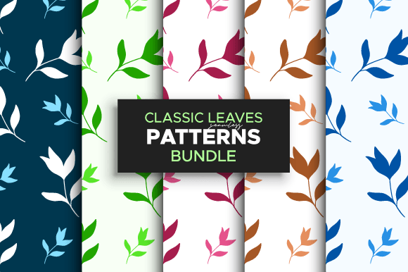 Classic Leaves Seamless Patterns Bundle: Elevate Your Creative Projects with Timeless, Editable Design