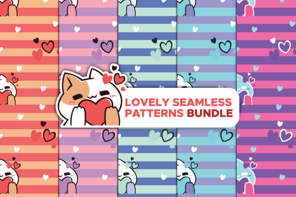 Designing with Whimsy: How the Lovely Cat Seamless Patterns Bundle Elevates Creative Projects Across Industries