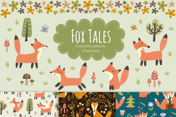 Fox Tales Patterns Clipart: Seamless Forest Magic for Modern Creators
