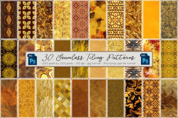 Gold Seamless Tiling Patterns Set 1