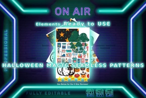 Halloween Magic Seamless Patterns