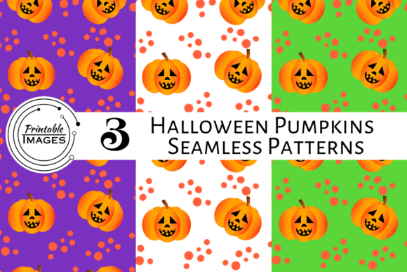 Halloween Pumpkins Seamless Patterns