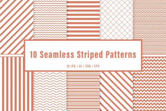Pink Seamless Striped Patterns Set