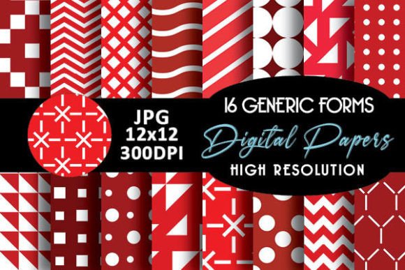 Red Generic Geometric Shapes Patterns