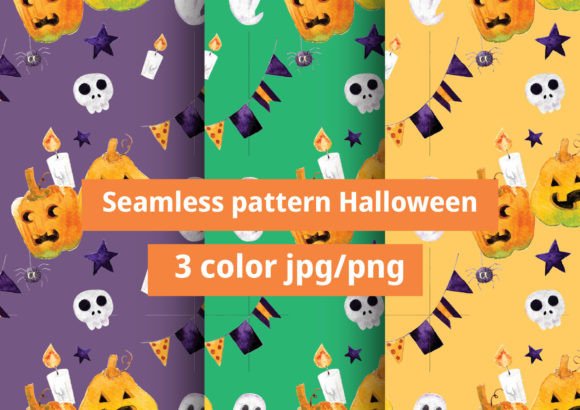 Seamless Patterns Halloween 2: Hand-Painted Watercolor Magic for Modern Creative Workflows
