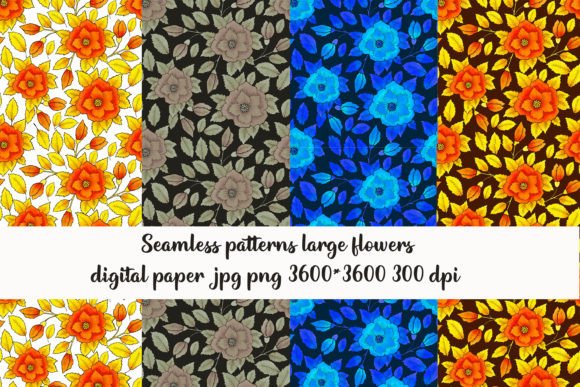 Seamless Patterns Large Flowers