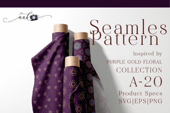 Seamless Patterns Purple Gold Floral: Elegant, Ready-to-Use Design Resources for Creative Professionals
