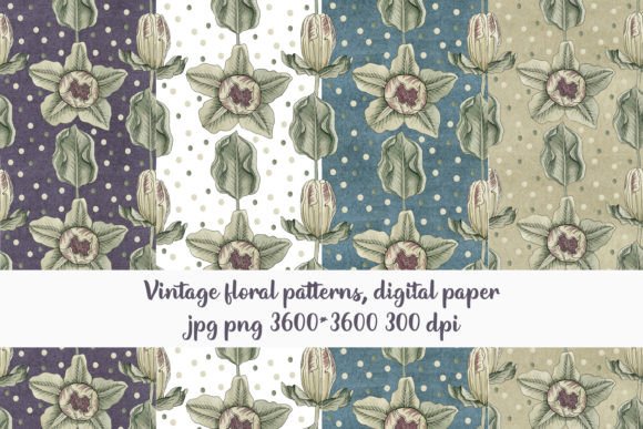 Seamless Vintage Floral Patterns: Timeless Design, Instant Digital Access