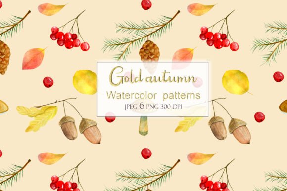 Watercolor Gold Autumn Seamless Patterns: Elevating Design with Nature’s Warmth and Flow
