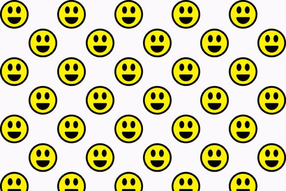 White Digital Paper Emoji Patterns