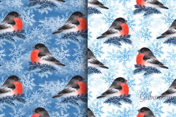 Winter Patterns with Bullfinch Birds: A Thoughtful Design Asset for Creative Professionals